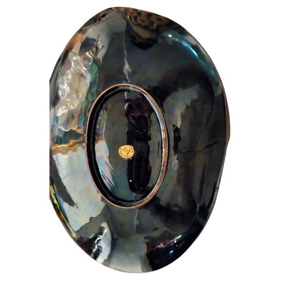 STEINBÖCK ENAMELED PLATE Dancing Woman Made in Austria w/ Stand 9.5x7 Read - Picture 6 of 10